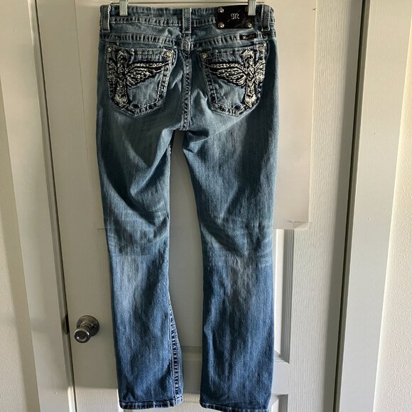 Miss Me Blue Signature Boot Jeans 31" X 32.5" Cotton Denim READ - Picture 6 of 16